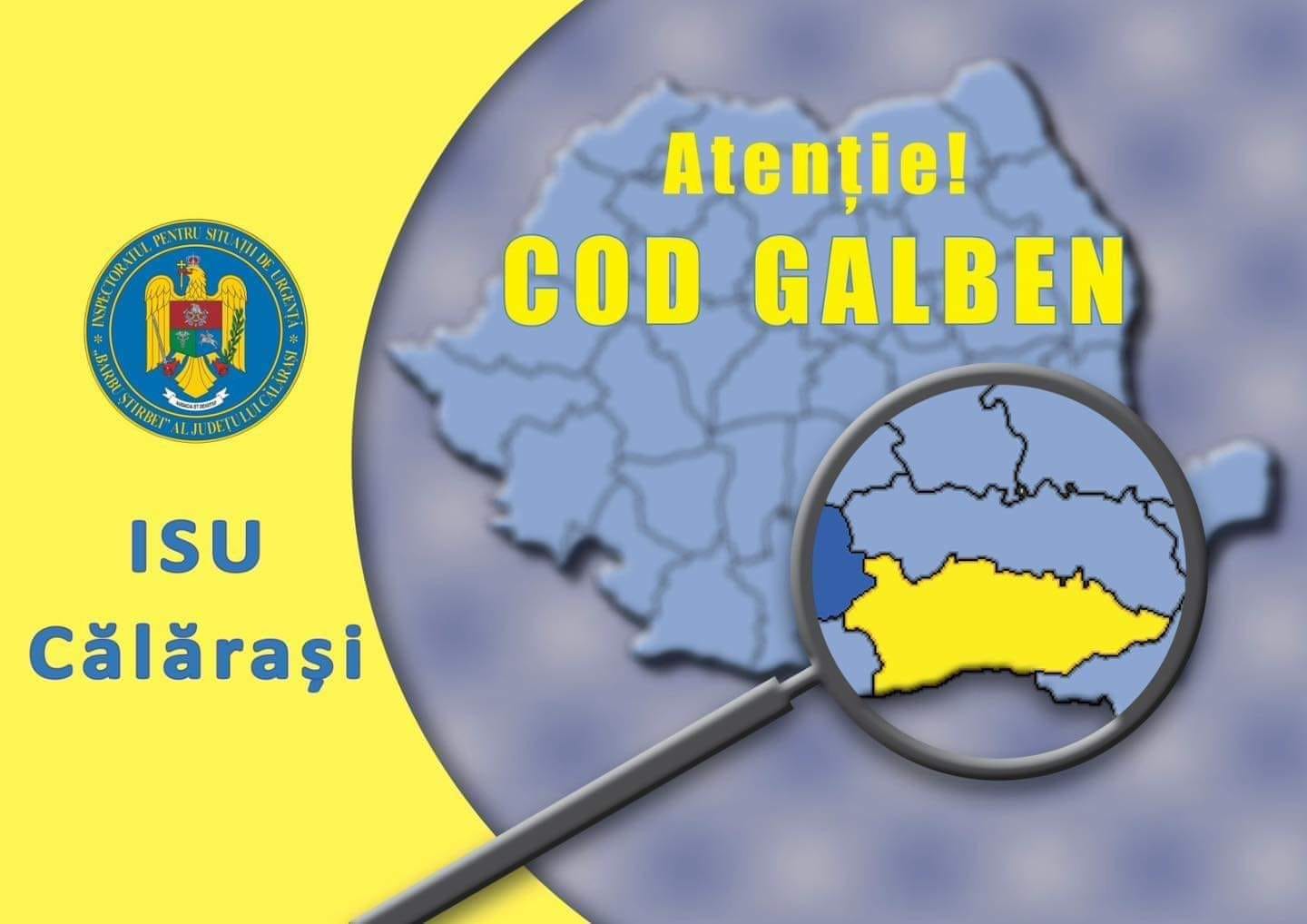 ATENȚIE COD GALBEN DE VÂNT!