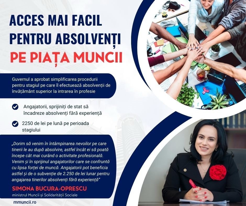 Guvernul a simplificat procedura de efectuare a stagiului pentru absolvenții de învățământ superior