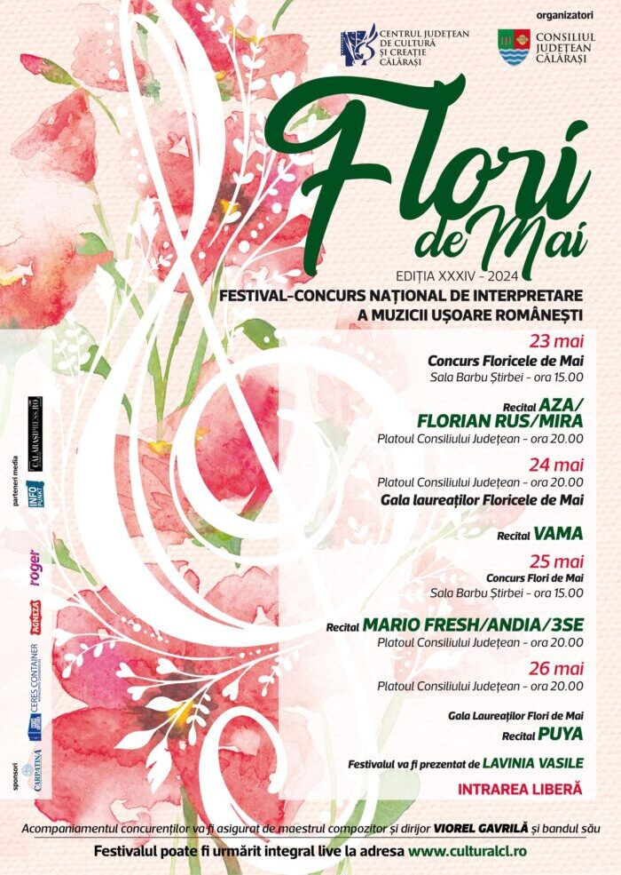 Artiști de top la Festivalul Flori de Mai