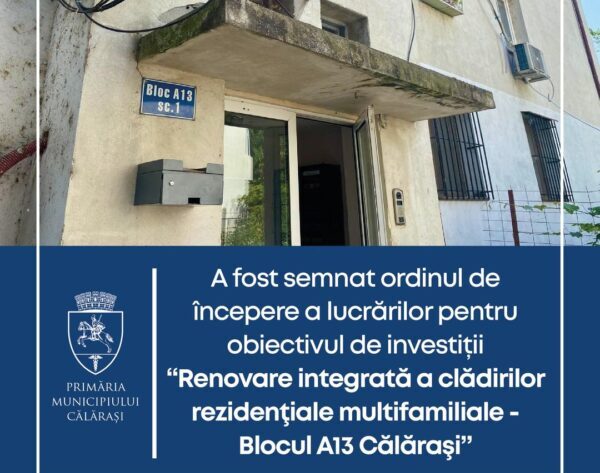 Consolidare seismică și renovare energetică moderată pentru blocul A13 din Călărași