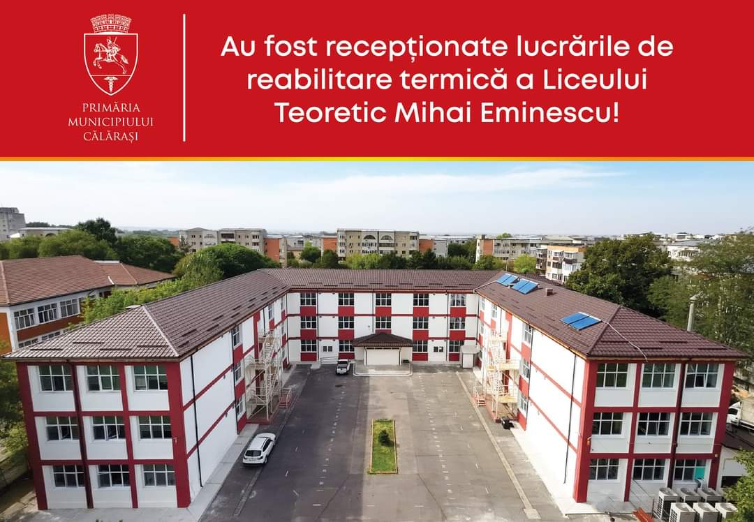 Au fost recepționate lucrările de reabilitare termică a Liceului Teoretic Mihai Eminescu