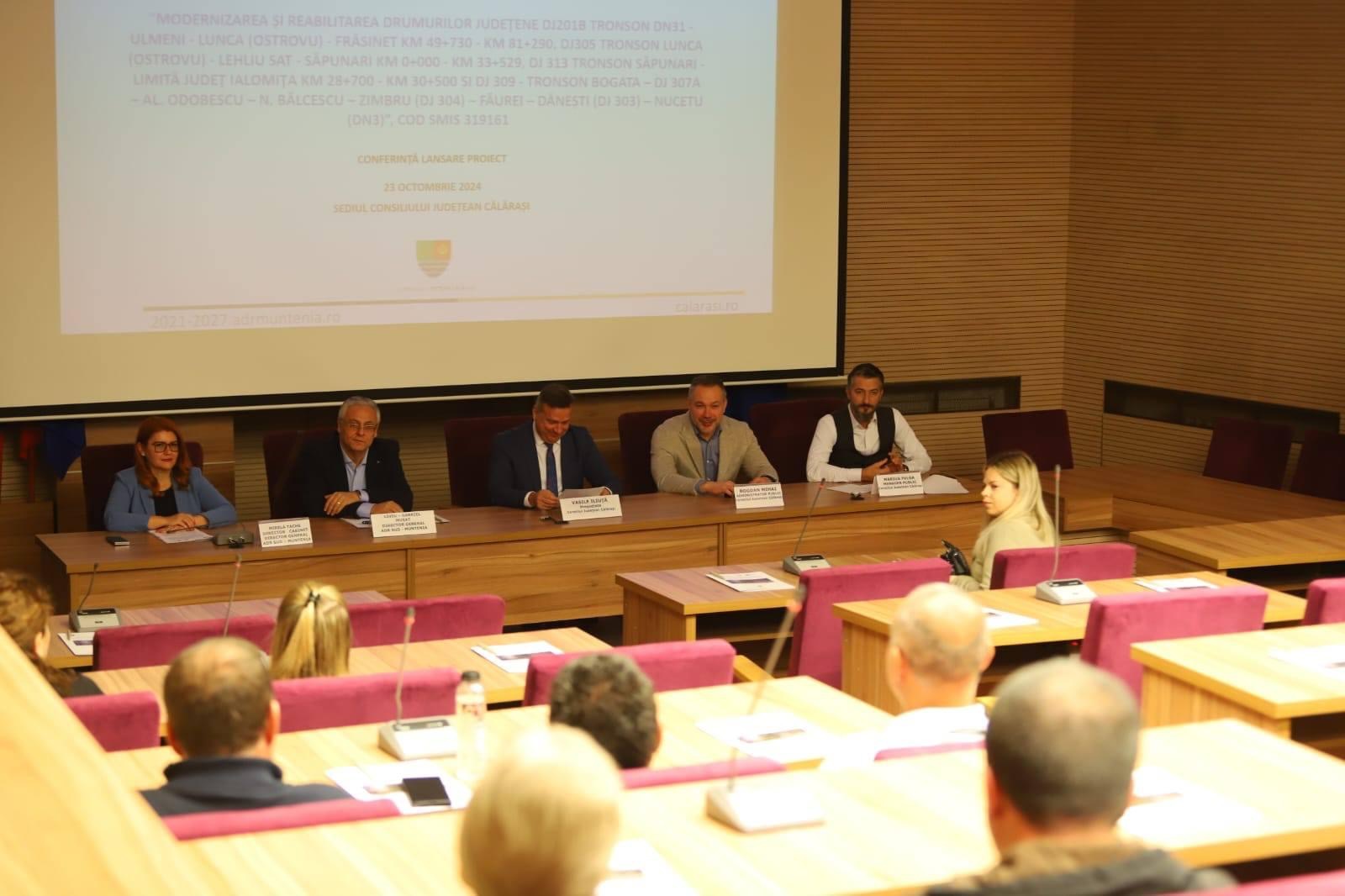 CJ Călărași a organizat conferința de lansare a proiectului „Modernizarea şi reabilitarea Drumurilor Judeţene”