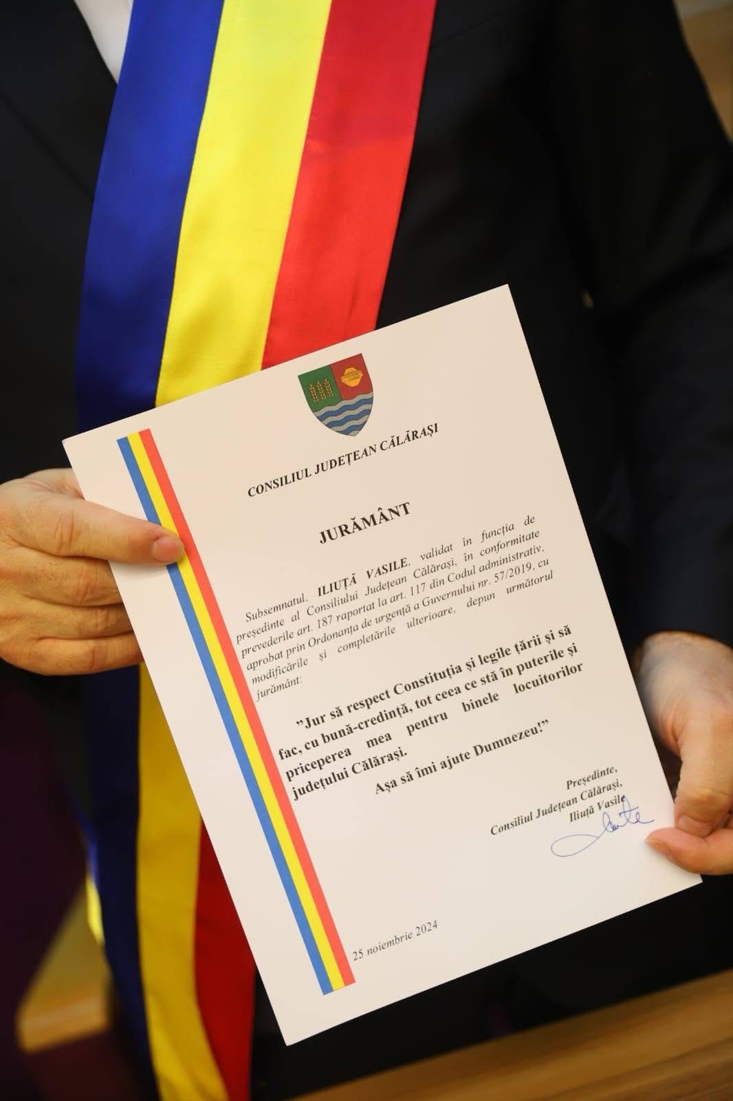 Consilierii județeni din Călărași au depus jurământul pentru mandatul 2024-2028