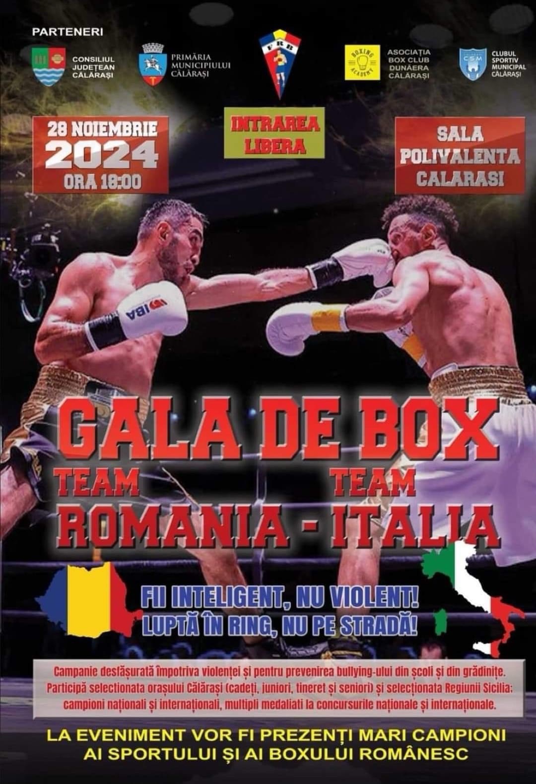 Călărașiul devine centrul boxului românesc: Gala de Box România vs. Italia