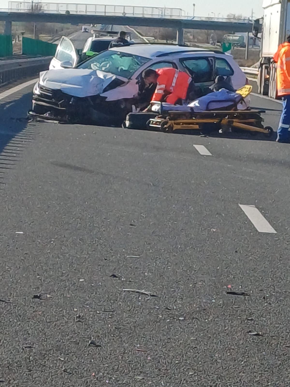 Accident pe Autostrada A2, în zona Borcea: Circulația este restricționată