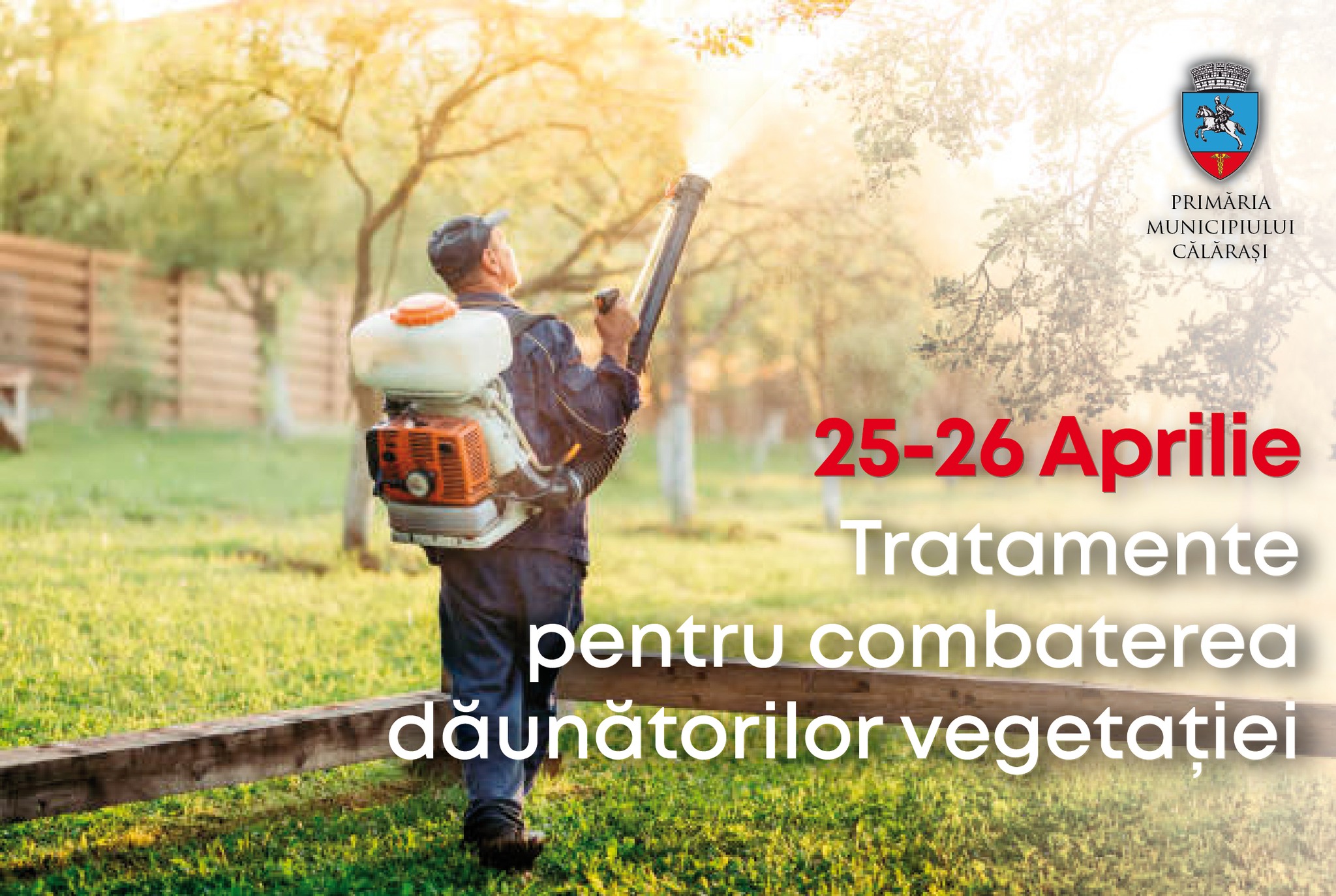 Primăria Călărași anunță tratamente fitosanitare pentru combaterea dăunătorilor vegetației