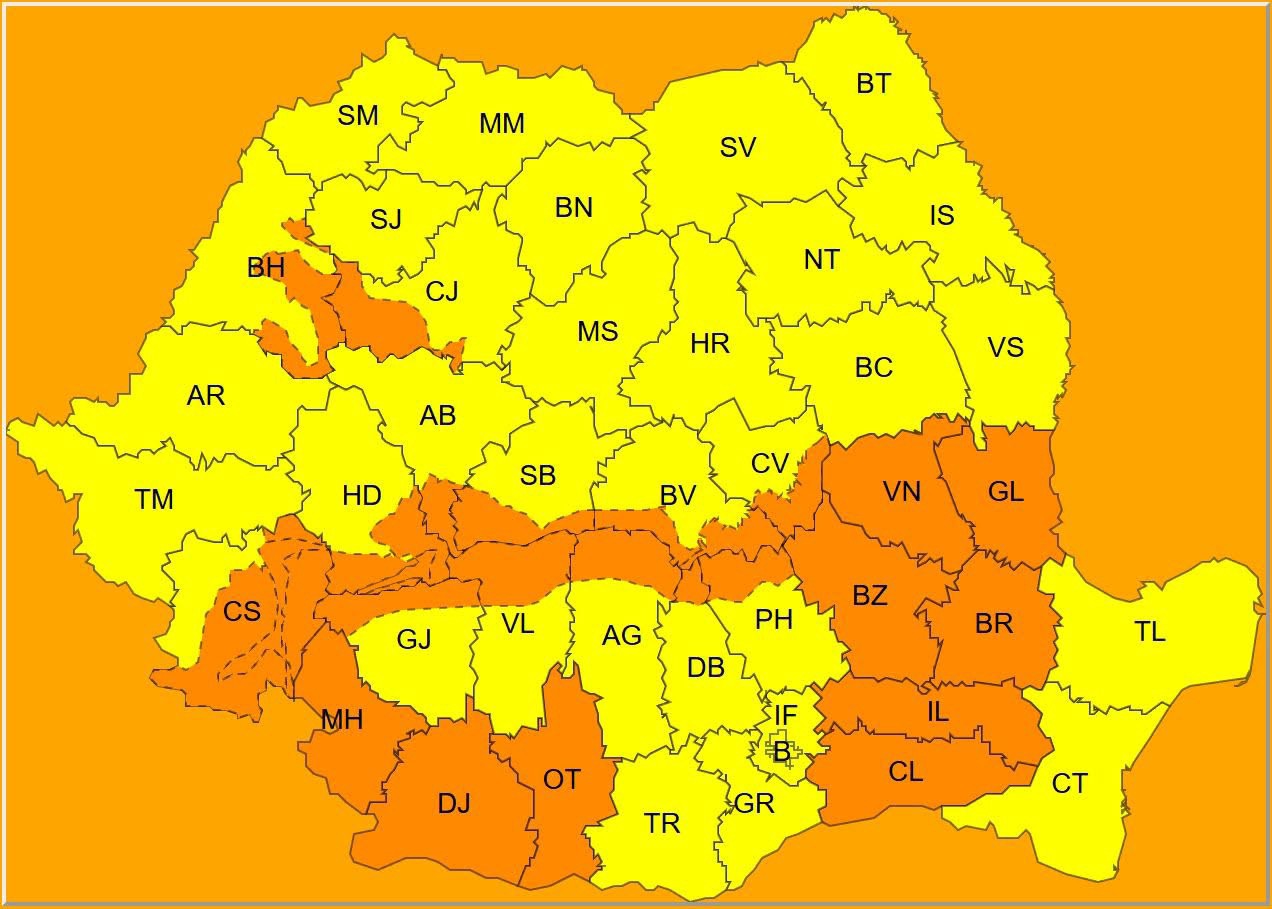 ALERTĂ METEO ÎN CĂLĂRAȘI ȘI ALTE JUDEȚE: Vânt puternic, lapoviță, ninsori și viscol!